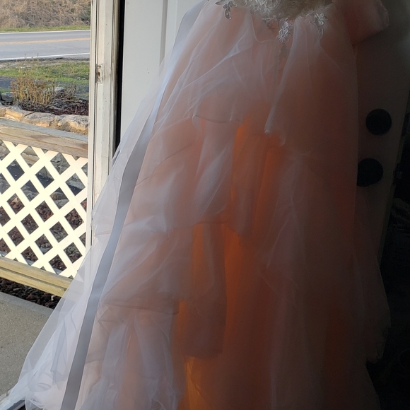 COPY - Emily Hart Bridal Lace Pink Gown Dress Wedding - Picture 12 of 15